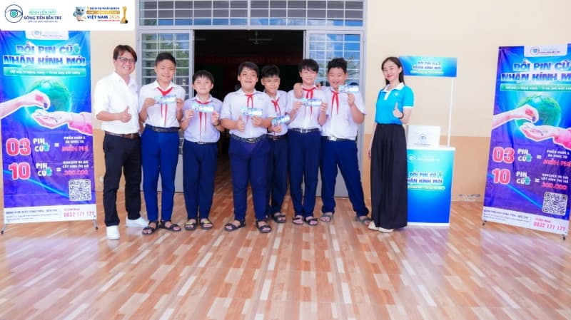 ĐỔI PIN CŨ, NHẬN KÍNH MỚI – LAN TỎA Ý THỨC SỐNG XANH CÙNG HỌC SINH TRƯỜNG THCS MỸ HÓA